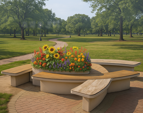 옥외용벤치 이미지